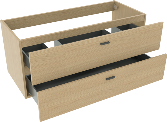 Artis natural oak basin cab. 2 drawers 45cm