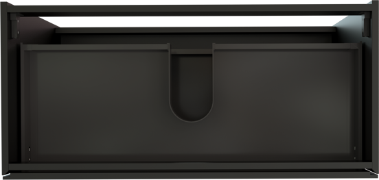 Storke Edge meuble sous-vasque a poser 100 x 46 cm noir mat 3 tiroirs