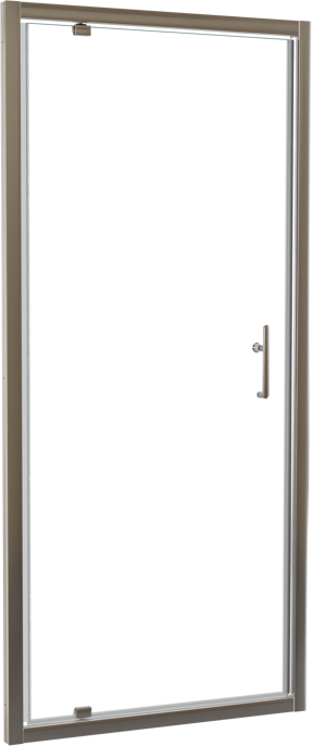 Linie Cadiz Dusche Drehtür 90 cm x 190 cm Klarglas gebürstet Chrom Profil