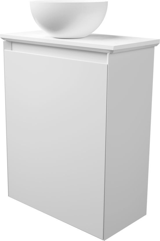 Balmani Mitra meuble wc suspendu 42 x 21 cm blanc mat avec Facetta tablette et Jazz vaque à poser en mat Solid Surface