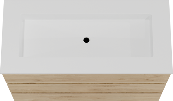 Balmani Lucida meuble salle de bains à poser 120 x 55 cm chêne brut avec Tablo Stretto lavabo simple pour 2 trous de robinet en solid surface blanc mat