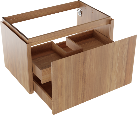 Balmani Eclips meuble sous-lavabo suspendu 90 x 55 cm Teck 2 tiroirs