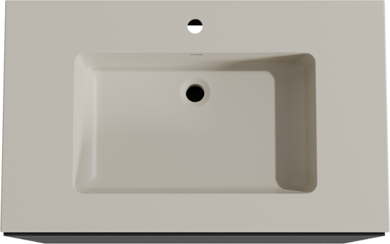 Storke Edge meuble salle de bains à poser 85 x 52 cm noir mat avec Diva plan simple en top solid soie grise