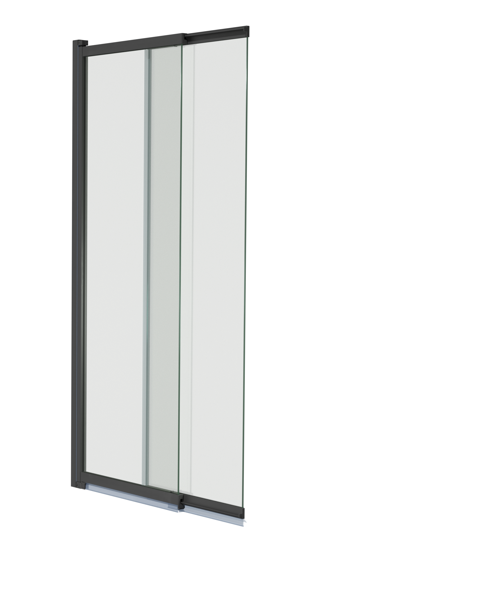 Luca Varess Vetras dubbele badwand 100cm helder glas mat zwart profiel