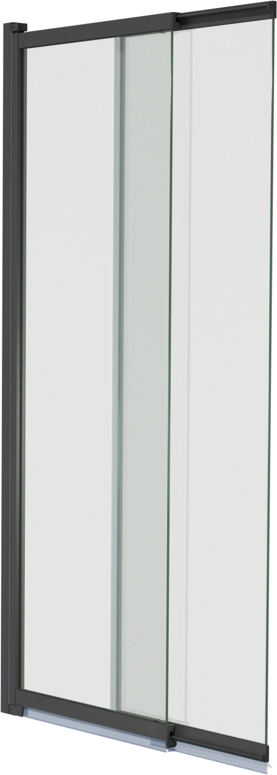 Luca Varess Vetras uitschuifbare badwand 100 cm helder glas mat zwart profiel