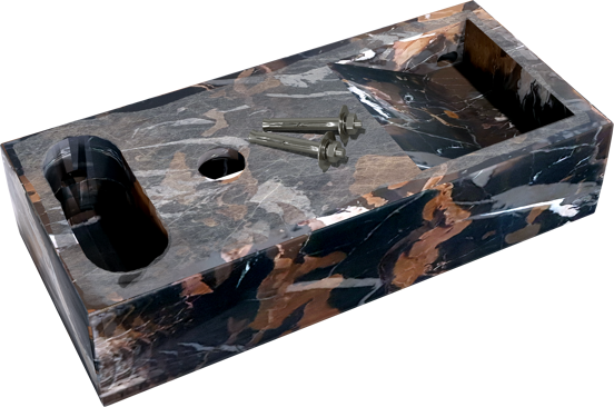 Balmani Mood Handwaschbecken: Portoro Gold Marmor, 45 x 20 cm