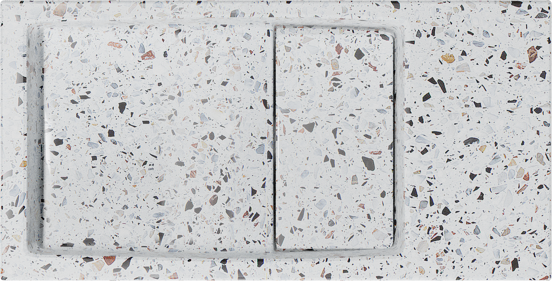 Balmani Mood Handwaschbecken: 36 x 18 cm, Bianco Nero Terrazzo