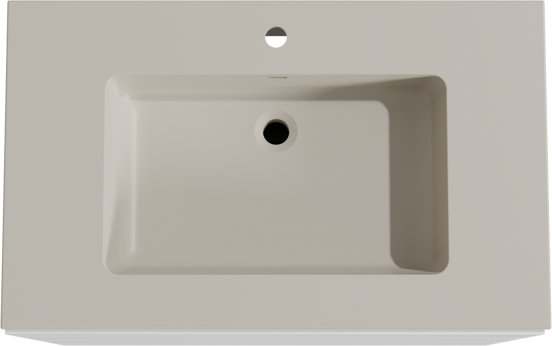 Storke Edge meuble salle de bains à poser 85 x 52 cm blanc mat avec Diva plan simple en top solid soie grise