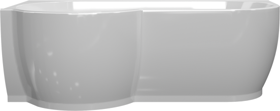 Linie Paulo baignoire d'angle gauche mono 170 x 90 cm acrylique blanc brillant