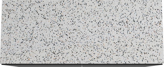 Storke Edge staand badmeubel 130 x 52 cm mat zwart met Tavola enkel of dubbel wastafelblad in mat wit/zwart terrazzo