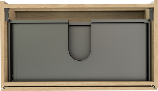 Storke Edge zwevende wastafelonderkast 80 x 46 cm natuur eik 2 lades