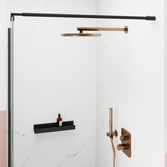 BLAUFOSS Nola 300 Hoofddouche rond 30 cm met wand douchearm Brushed Rosegold