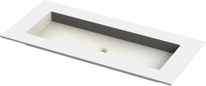 Balmani Tablo Stretto enkele wastafel voor 2 kraangaten matte Solid Surface 120 x 55 cm
