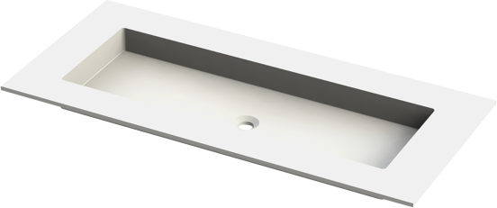 Balmani Tablo Stretto enkele wastafel voor 2 kraangaten matte Solid Surface 120 x 55 cm