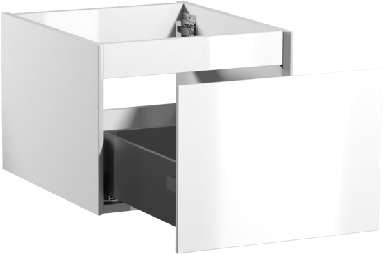 Storke Edge meuble sous-vasque suspendu 45 x 52 cm blanc brillant 1 tiroir