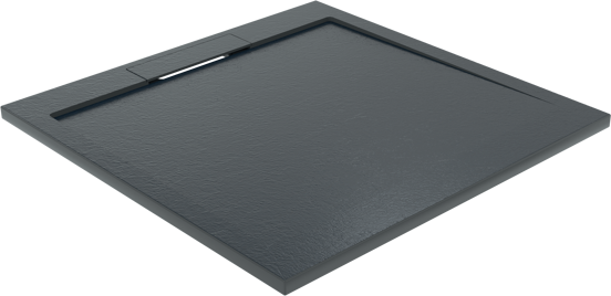 Balmani Indus receveur de douche 90 x 90 cm marbre composite gris graphite texture ardoise