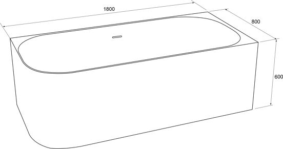 Balmani Finla tweepersoons hoekbad rechts 180 x 80 cm Solid Surface mat wit