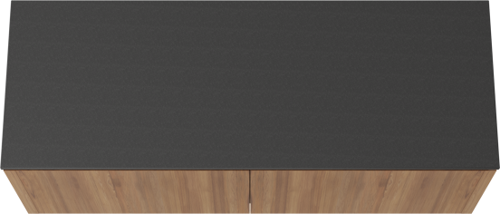 Balmani Eclips meuble salle de bains suspendu 150 x 55 cm Teck avec Stretto tablette simple ou double en Granit noir