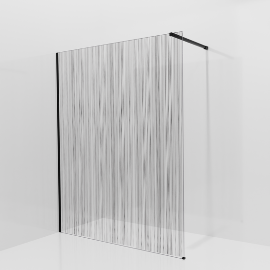 Balmani Modular Walk-In Dusche: 160 x 200 cm, Mikado, inklusive Coating, Profil Schwarz matt
