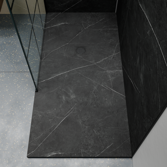 Luca Varess Suite Duschwanne 180 x 90 cm Marmorkomposit Marble Dark 