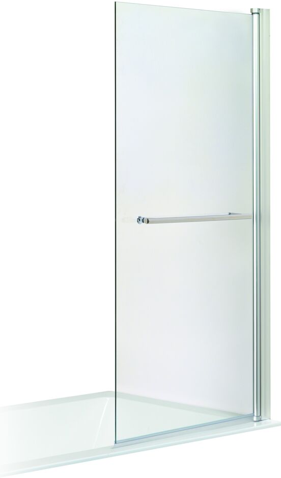 Luca Varess Cyrus + pare-baignoire simple 85 cm verre transparent profil chrome 