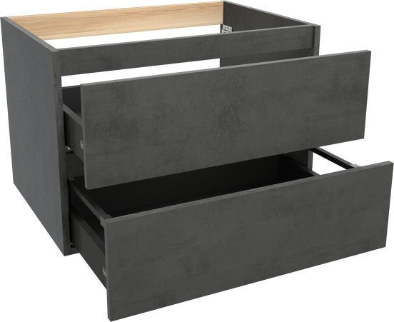 Balmani Lucida zwevende wastafelonderkast 75 x 55 cm beton donkergrijs 2 lades