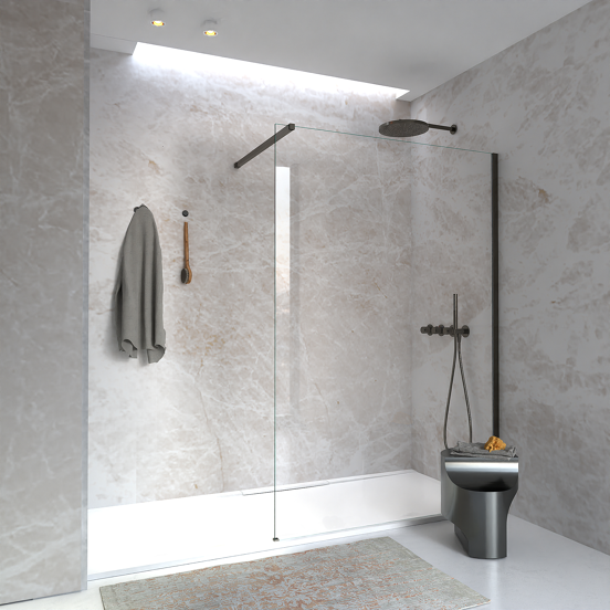 Blaufoss Nola 300 Duschkopf Rund, 30 cm, Wandmontage, Brushed Gunmetal