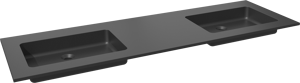 Storke Scuro Doppelwaschtisch, Quarz matt, 165 x 52 cm
