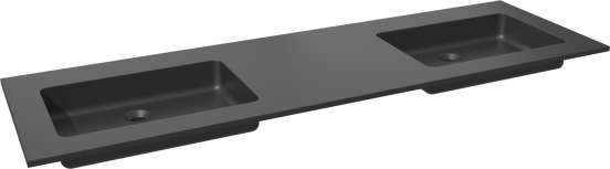 Storke Scuro dubbele wastafel mat kwarts 165 x 52 cm