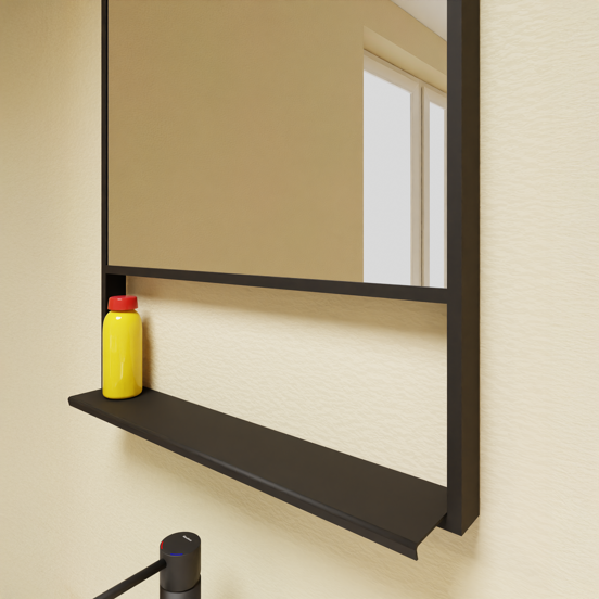 Luca Varess Bridge rechthoekig badkamerspiegel zwart 45 x 85 cm