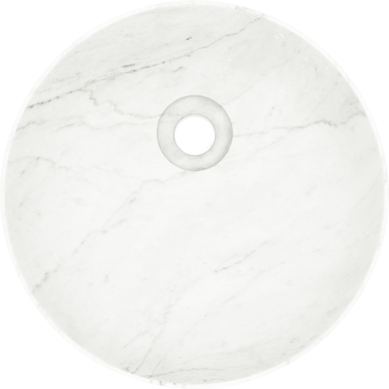 Balmani Fato vasque à poser marbre carrare rond Ø 37,5 cm