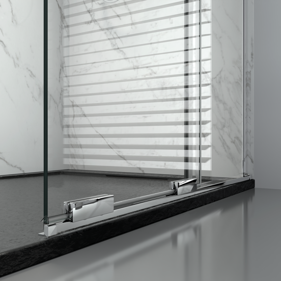 Balmani Move Slide Walk-In Dusche: Schiebewand, 100 x 200 cm, Klarglas, Chrom Profil