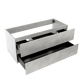 Storke Edge zwevende wastafelonderkast 120 x 52 cm beton zilvergrijs 2 lades 2 sifonuitsparingen