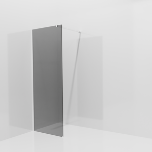 Balmani Modular douche à l'italienne: 80 x 200 cm, Verre fumé, avec coating, Profil Chrome brillant