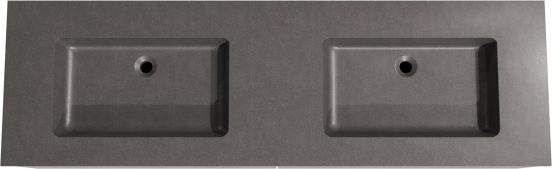 Storke Edge meuble salle de bains suspendu 170 x 52 cm béton gris foncé avec Scuro double vasque en quartz noir mat