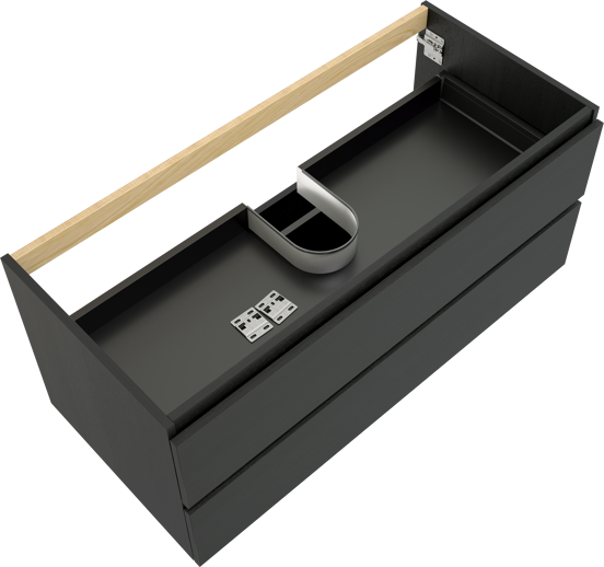 Balmani Lucida meuble sous-vasque suspendu 120 x 55 cm chêne noir 2 tiroirs