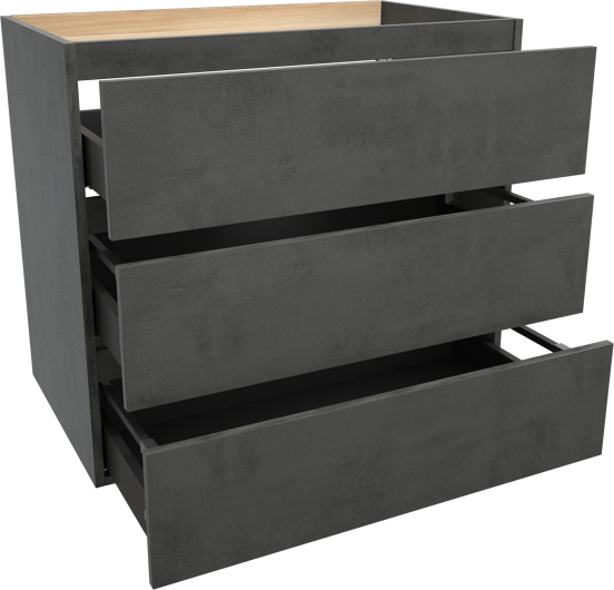 Balmani Lucida meuble sous-lavabo a poser 90 x 55 cm béton gris foncé 3 tiroirs