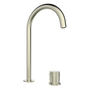 Blaufoss Pavilion Curve verhoogde wastafelkraan Brushed CoolMetal