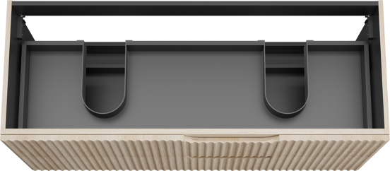 Linie Ribbo meuble sous-vasque suspendu 120 x 46 cm chêne clair 2 tiroirs