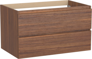 Balmani Lucida meuble sous-vasque suspendu 90 x 55 cm noyer Américain 2 tiroirs