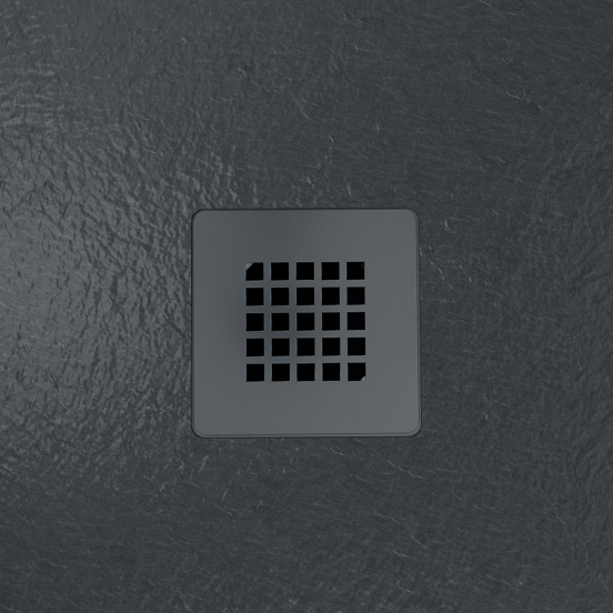 Balmani Vega receveur de douche 140 x 80 cm marbre composite gris graphite structure en ardoise