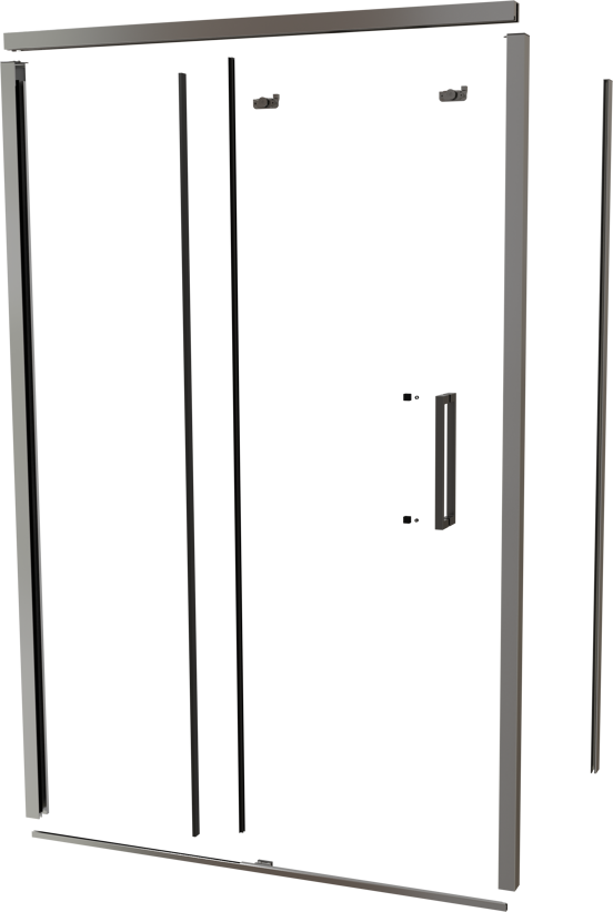 Balmani Senses Design 140 cm Links Profilset für Eckduschen mit Schiebetür Chrom