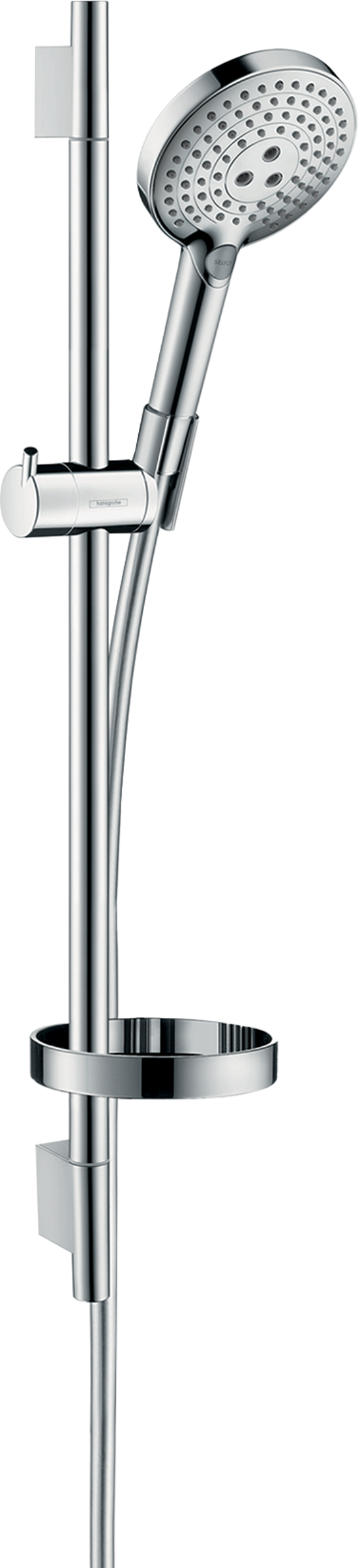 Hansgrohe Raindance Select S120 Duschstange mit Brausekopf 12cm 3 Strahlfunktionen Chrom glänzend