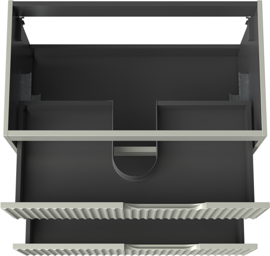 Linie Ribbo zwevende wastafelonderkast 80 x 46 cm greige 2 lades