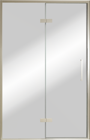 Balmani Senses Design douche draaideur links 140 cm x 210 cm Reflex spiegelglas, Brushed CoolMetal profielen
