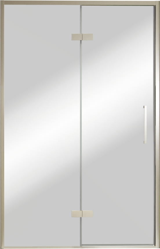 Balmani Senses Design douche draaideur links 140 cm x 210 cm Reflex spiegelglas, Brushed CoolMetal profielen