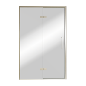 Balmani Senses Design Dusche Drehtür, Links, 140 cm x 210 cm, Reflex-Spiegelglas, Profil Brushed CoolMetal
