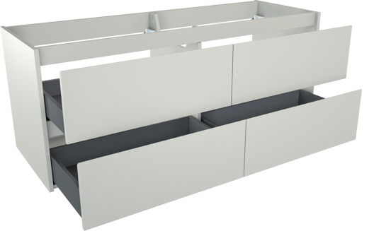 Storke Seda meuble sous-vasque suspendu 150 x 52 cm blanc mat 4 tiroirs
