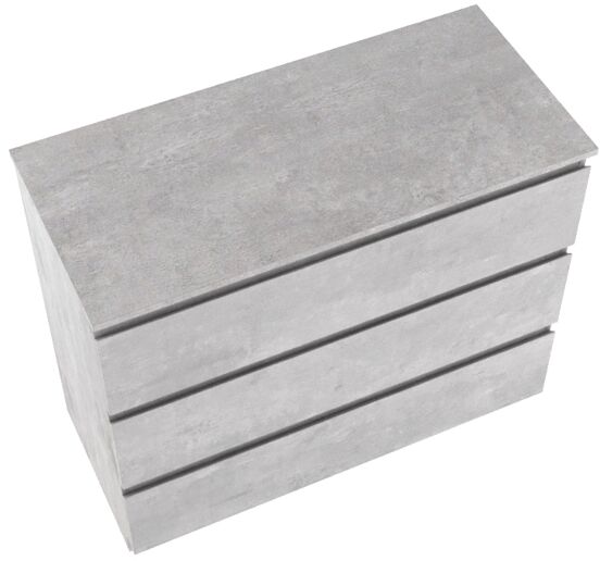 Linie Lado meuble salle de bains à poser 100 x 46 cm béton gris foncé avec Lado tablette simple ou double en mélaminé béton gris foncé