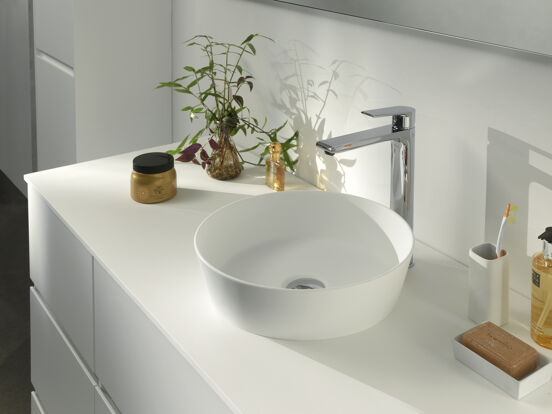 Storke Cona vasque à poser mat Solid Surface rond Ø 36 cm